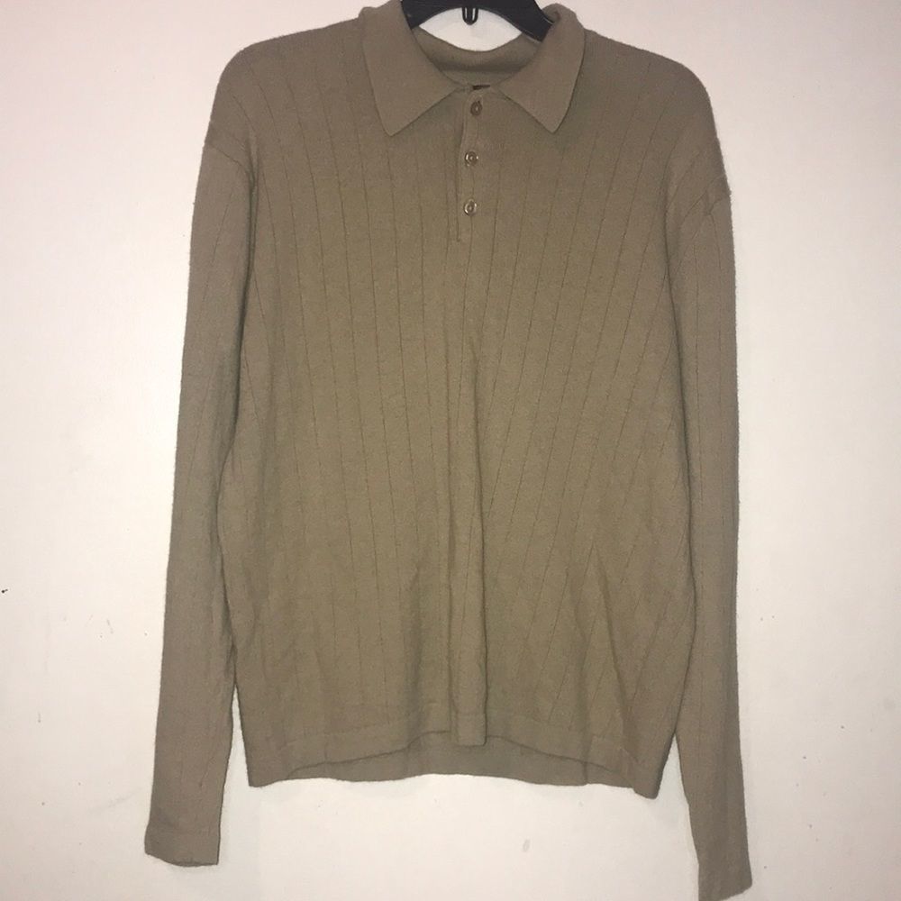 Cassini polo sweatshirt beige size XL wool blend